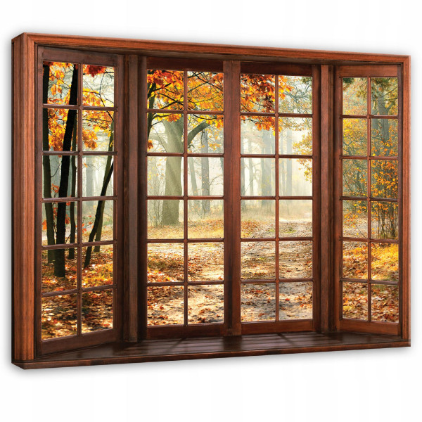 Obraz Okno 3D Brązowy Na Płótnie Do Sypialni Salonu 60x40 985176