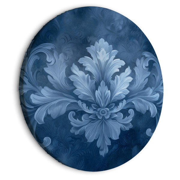 Obraz owalny Błękitny ornament 60 x 60 cm 599870