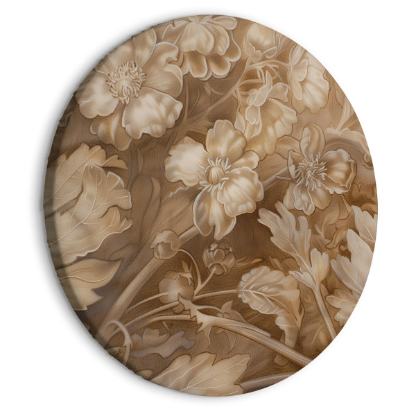 Obraz owalny Ornamenty kwiatowe 60 x 60 cm 605447