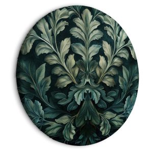 Obraz owalny Wiktoriańskie liście 40 x 40 cm 600503 Obraz owalny Wiktoriańskie liście 40 x 40 cm 600503