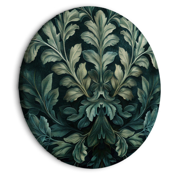 Obraz owalny Wiktoriańskie liście 80 x 80 cm 603465