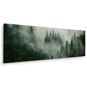 Obraz Panoramiczny Las We Mgle Efekt 3D 145x45cm 186566 Obraz Panoramiczny Las We Mgle Efekt 3D 145x45cm 186566