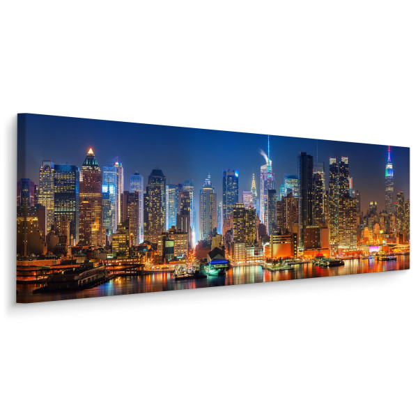 Obraz Panoramiczny Manhattan Nocą 145x45cm 186560