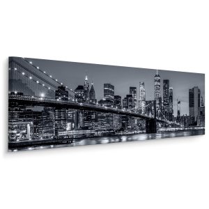 Obraz Panoramiczny Nowy Jork Nocą 145x45cm 186569 Obraz Panoramiczny Nowy Jork Nocą 145x45cm 186569