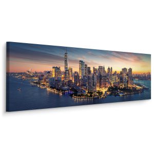 Obraz Panoramiczny Wieczorna Panorama Nowego Yorku 145x45cm 186572