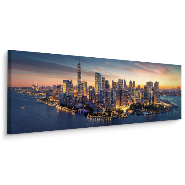 Obraz Panoramiczny Wieczorna Panorama Nowego Yorku 145x45cm 186572