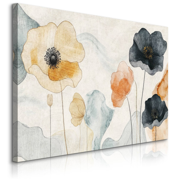 Obraz Pastelowe Maki W Stylu Boho 120x80cm 647977