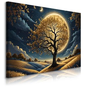 Obraz Pełnia Księżyca Nad Drzewami 70x50cm 648166 Obraz Pełnia Księżyca Nad Drzewami 70x50cm 648166