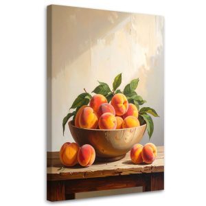 Obraz pionowy do kuchni jadalni restauracji, Brzoskwinie owoce 60×90 885016 Obraz pionowy do kuchni jadalni restauracji, Brzoskwinie owoce 60×90 885016
