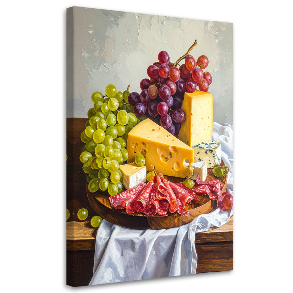 Obraz pionowy do kuchni jadalni restauracji, Deska wędlin i serów 20x30 887886