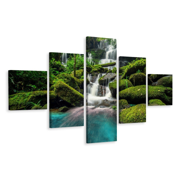 Obraz Poliptyk Natura KASKADA Dżungla Las 200x120cm 136888