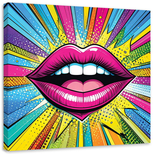 Obraz Pop art Czerwone usta do salonu sypialni kuchni biura 60x60 995913