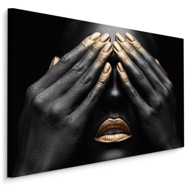 Obraz Portret Kobiety Złoty Make Up 40x30cm 102719