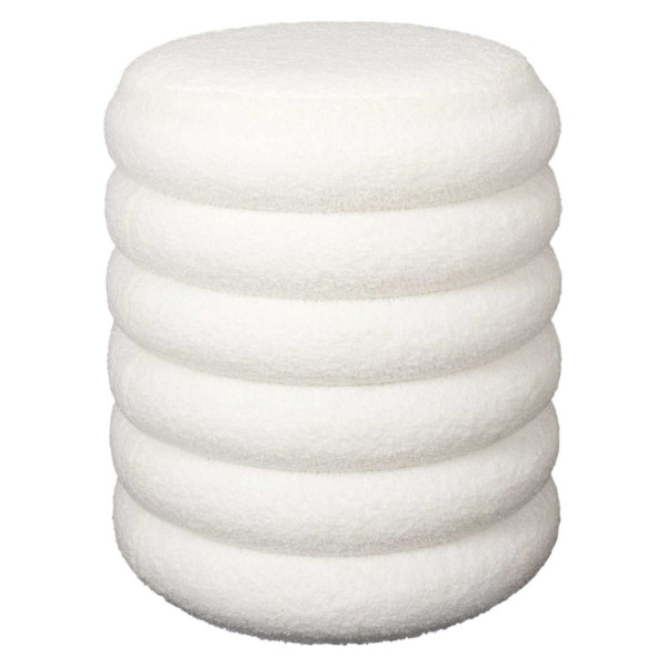 Pufa ze schowkiem BLOOM bouclé Biała 37x43,5 cm 774604