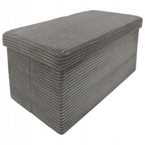 Pufa ze schowkiem LAMPAS tapicerowana 60×30 cm sztruks 2w1 ciemnoszara 758984 Pufa ze schowkiem LAMPAS tapicerowana 60×30 cm sztruks 2w1 ciemnoszara 758984
