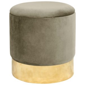 Pufa ze schowkiem okrągła welurowa GOLDEN Beżowa 303156 Pufa ze schowkiem okrągła welurowa GOLDEN Beżowa 303156