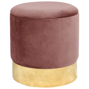 Pufa ze schowkiem okrągła welurowa GOLDEN Różowa 303155 Pufa ze schowkiem okrągła welurowa GOLDEN Różowa 303155