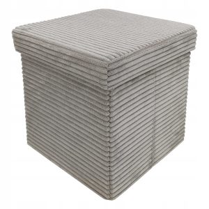 Pufa ze schowkiem otwierana LAMPAS 30×30 j. szara sztruks 2W1 siedzisko 758988 Pufa ze schowkiem otwierana LAMPAS 30×30 j. szara sztruks 2W1 siedzisko 758988