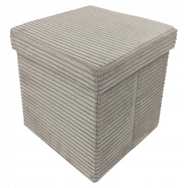 Pufa ze schowkiem siedzisko tapicerowana otwierana elegancka Lampas taupe 758985