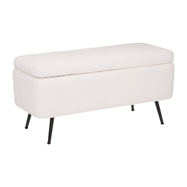 Pufa ze schowkiem, tapicerowana z efektem boucle, 100 x 40 x 48,5 cm 94677