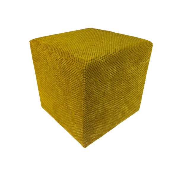 Pufa ZEFIR DOT welurowa 40x40 cm kwadratowa miękka salon musztardowa 795008