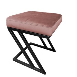 Pufa ZETA tkanina Welur loft ławka podnóżek metal 93884 Pufa ZETA tkanina Welur loft ławka podnóżek metal 93884