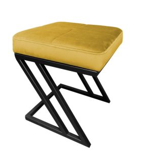 Pufa ZETA tkanina Welur loft ławka podnóżek metal 93991 Pufa ZETA tkanina Welur loft ławka podnóżek metal 93991