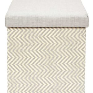 Pufa ZIGGY ze schowkiem beżowo-szara 38×38 cm 774945 Pufa ZIGGY ze schowkiem beżowo-szara 38×38 cm 774945