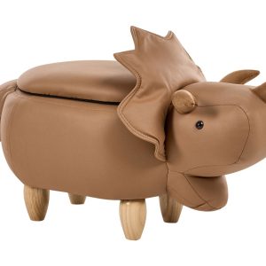 Pufa zwierzak dinozaur ze schowkiem brązowa 802558 Pufa zwierzak dinozaur ze schowkiem brązowa 802558