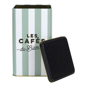 Puszka na kawę i produkty sypkie Bistrot zielone pasy 2l 985360
