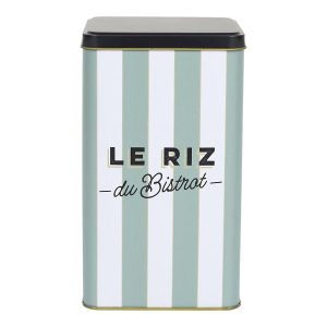 Puszka na ryż Bistrot zielone pasy metalowa 2l 985364
