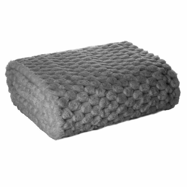 Puszysty koc FLANO 3D stalowy 170x210 cm 739234
