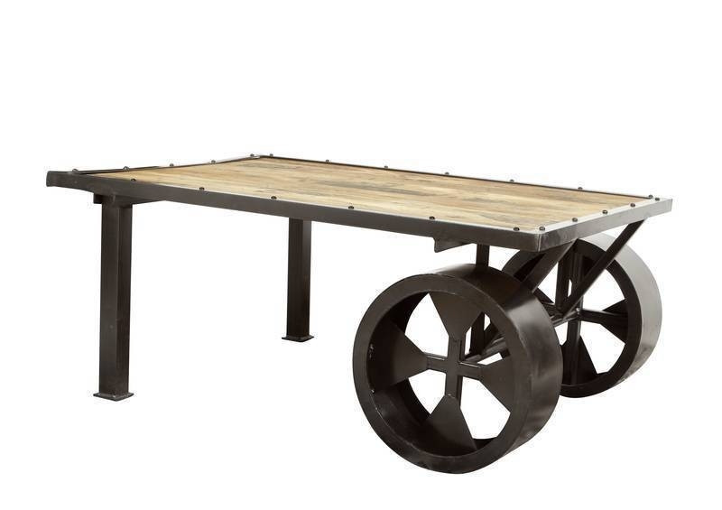 RAILWAY Ława #133 Mango woskowane + metal 80x110 cm 371374