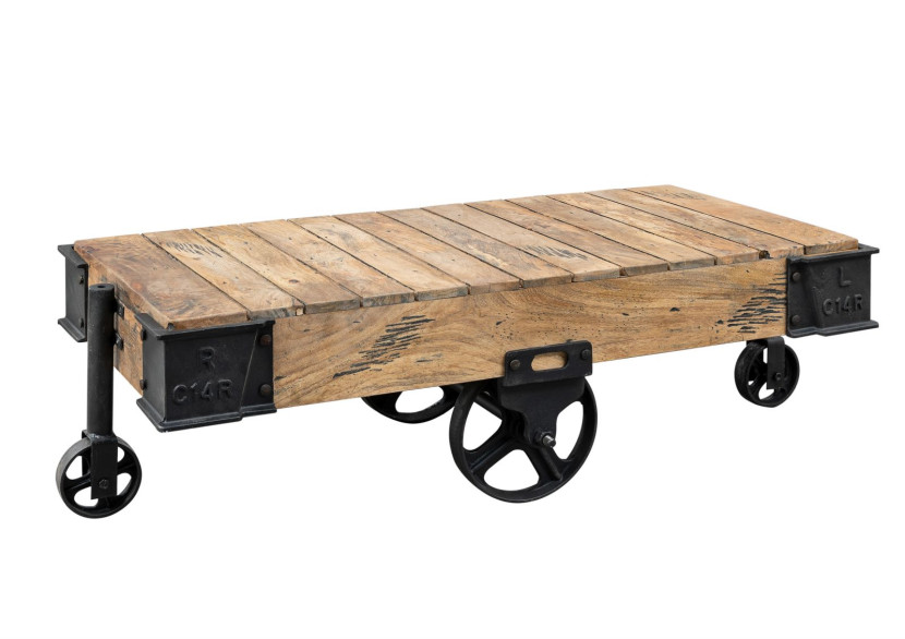 RAILWAY Ława #160 Mango woskowane + metal 60x120 cm 371375