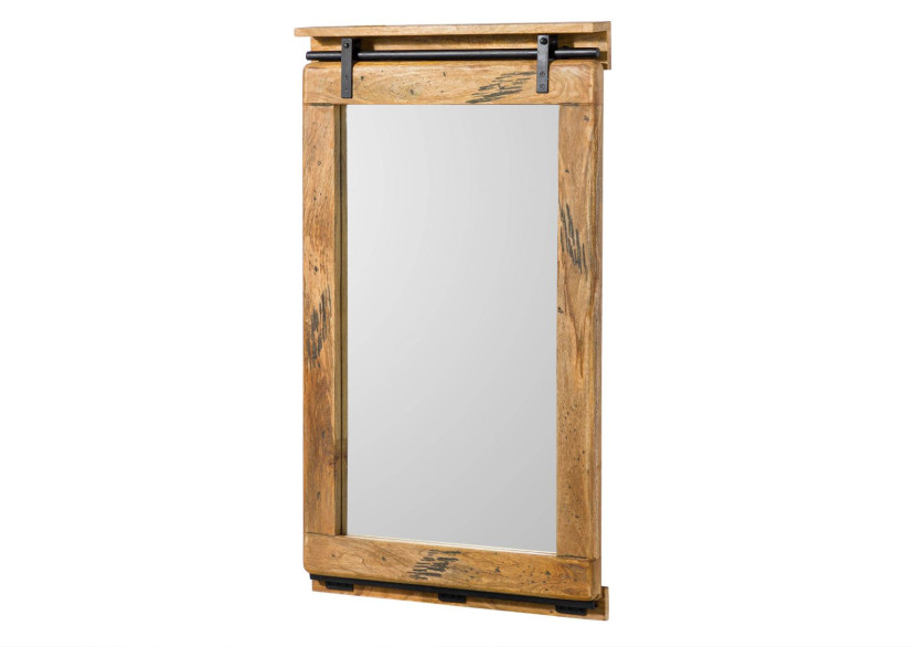 RAILWAY Lustro #183 Mango woskowane + metal 110x65x6 cm 371291