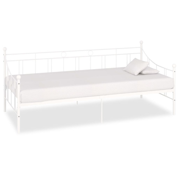 Rama leżanki Biały 90 x 200 cm Metal vidaXL 501660