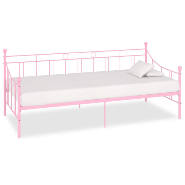 Rama leżanki Różowe 90 x 200 cm Metal vidaXL 501731