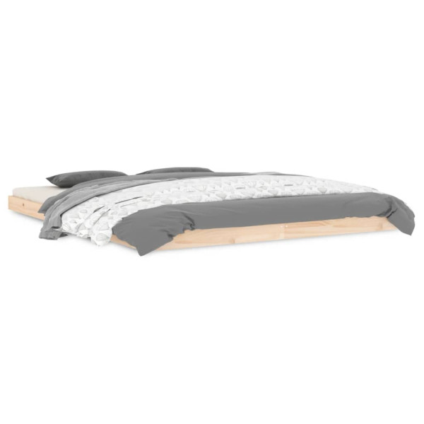 Rama łóżka 160 x 200 cm lite drewno sosnowe 479908