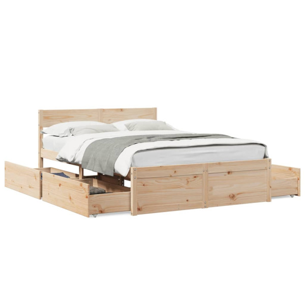 Rama łóżka bez materaca 120x200 cm lite drewno sosnowe 478089