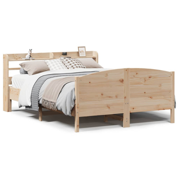 Rama łóżka bez materaca 135x190 cm lite drewno sosnowe 479867