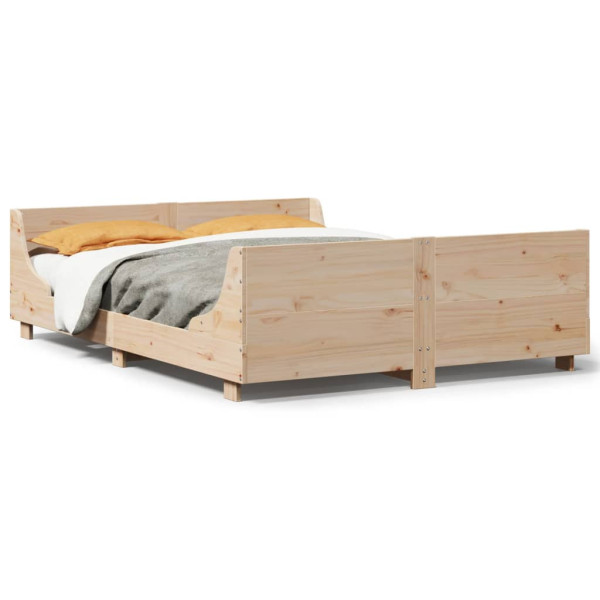 Rama łóżka bez materaca 135x190 cm lite drewno sosnowe 480295