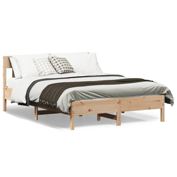 Rama łóżka bez materaca 135x190 cm lite drewno sosnowe 472855
