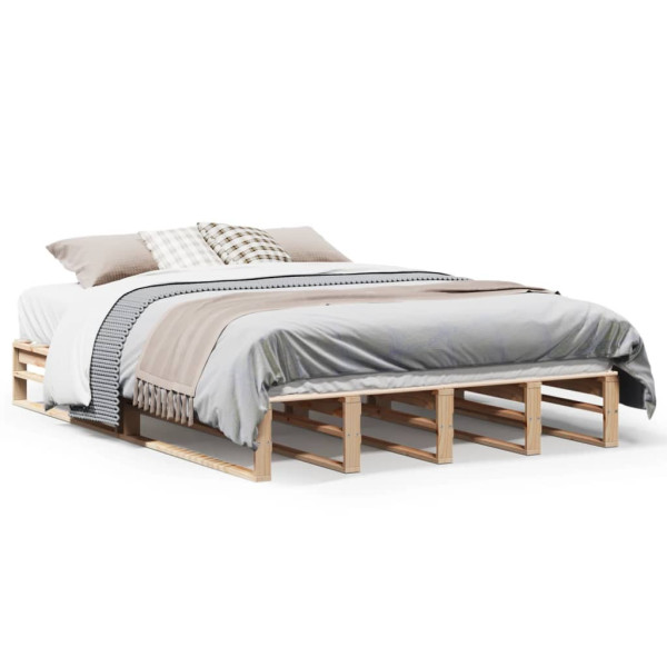 Rama łóżka bez materaca 140x190 cm lite drewno sosnowe 478115