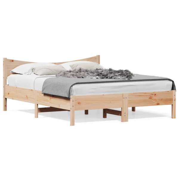 Rama łóżka bez materaca 150x200 cm lite drewno sosnowe 478874