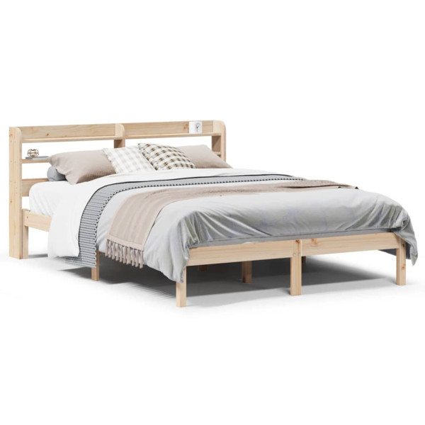 Rama łóżka bez materaca 150x200 cm lite drewno sosnowe 479887