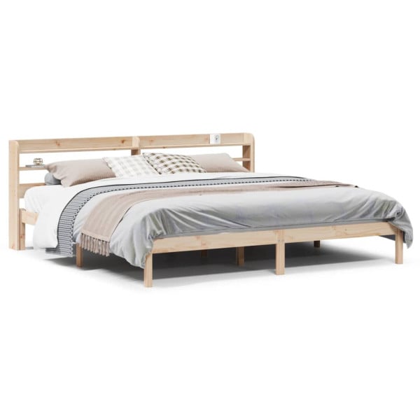 Rama łóżka bez materaca 200x200 cm lite drewno sosnowe 479386