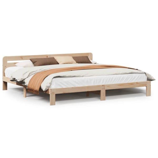 Rama łóżka bez materaca 200x200 cm lite drewno sosnowe 480111