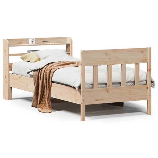 Rama łóżka bez materaca 75x190 cm lite drewno sosnowe 478565
