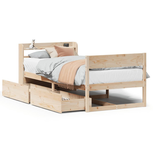 Rama łóżka bez materaca 90x200 cm lite drewno sosnowe 477436