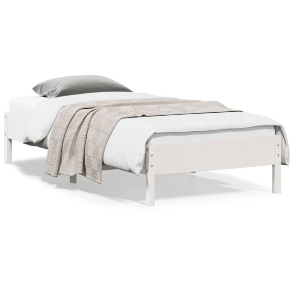 Rama łóżka bez materaca biała 100x200 cm lite drewno sosnowe 475856